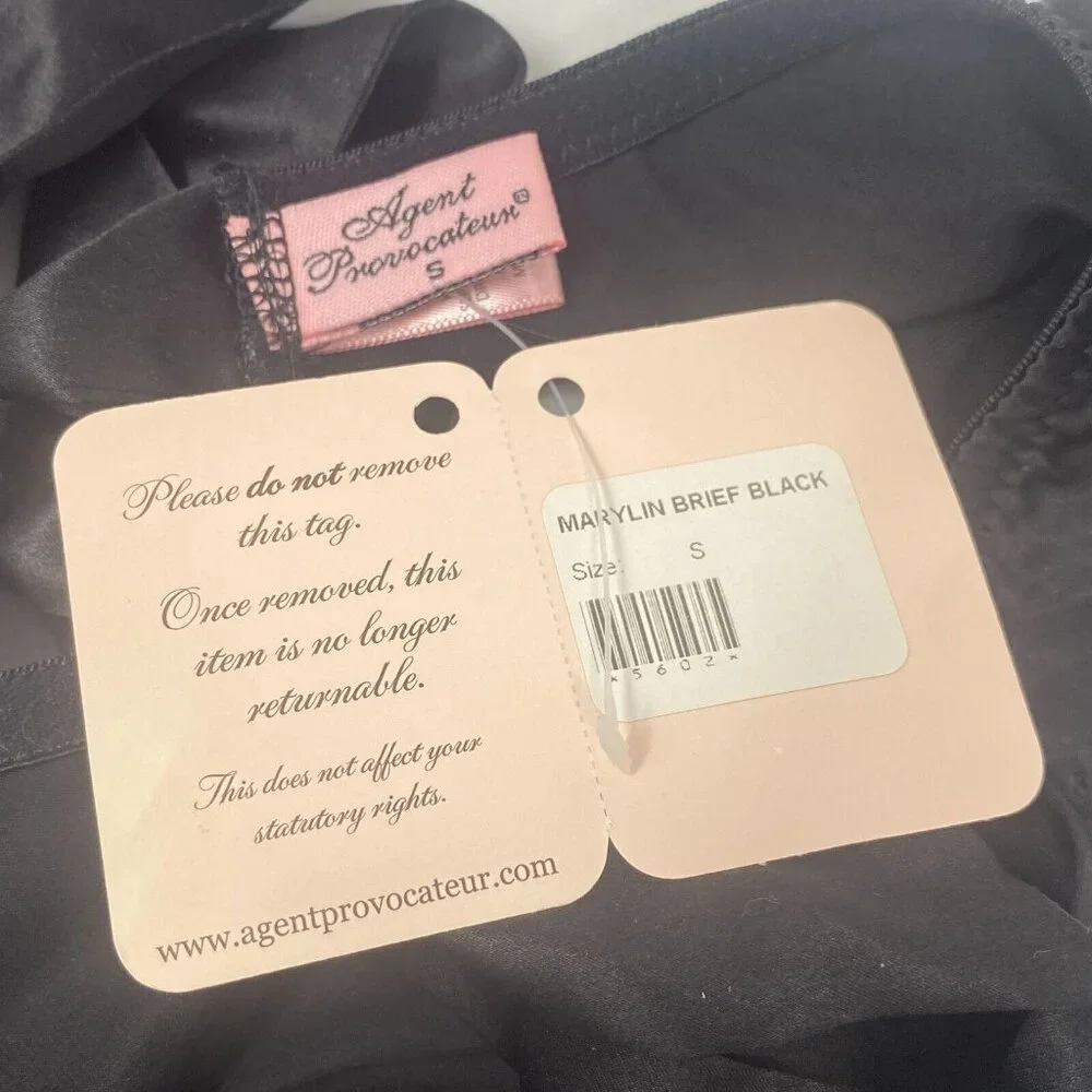 Agent Provocateur Marylin Black Silk Brief Small NWT - Picture 8 of 10